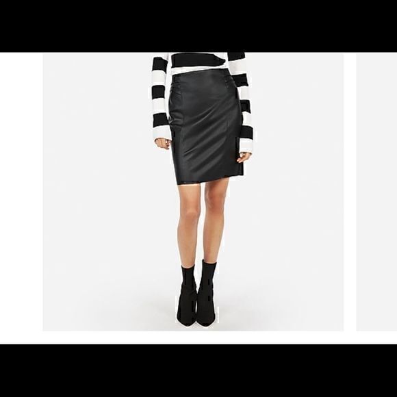 EXPRESS faux leather High waisted pencil skirt - Picture 1 of 6